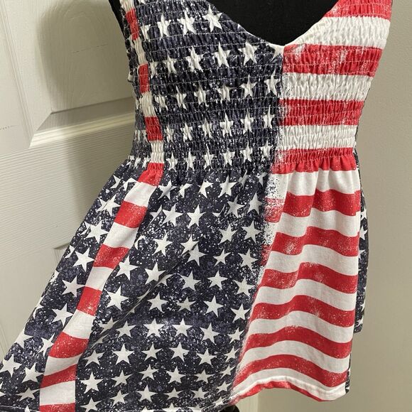 Stars & Stripes Tank Top America Red White & Blue Fit & Flare Medium - X-Large - Picture 5 of 9